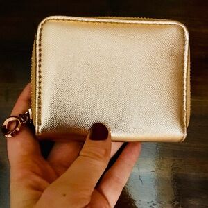 COIN PURSE GOLD/ROSE ZIPPER COIN PURSE